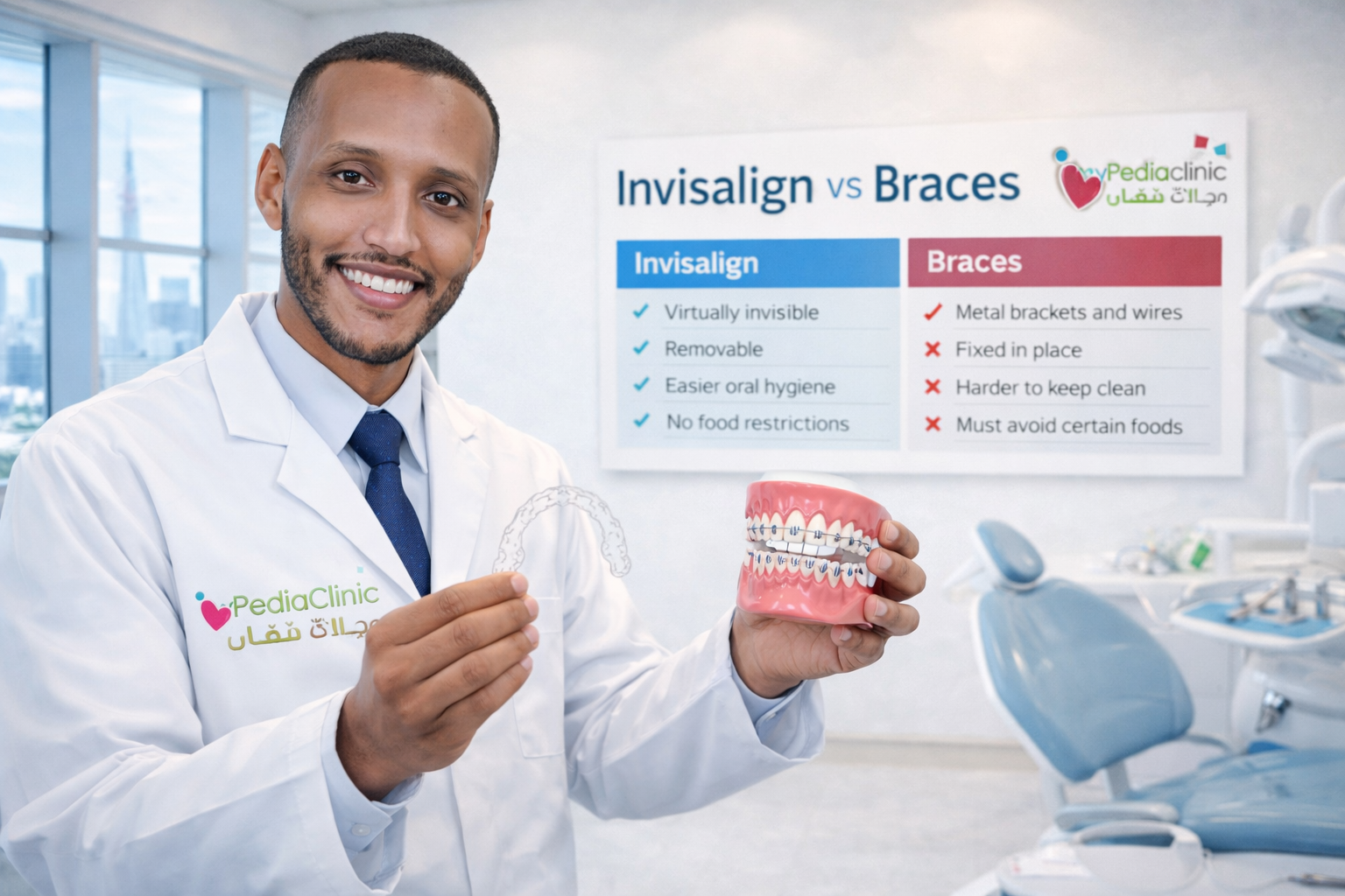 My Pedia Clinic - invisalign vs braces comparison dubai